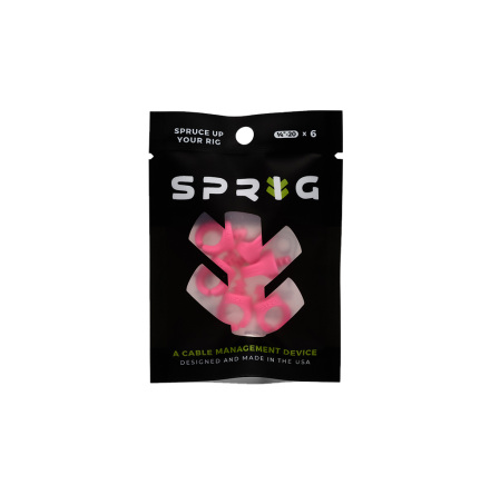 Sprig Cable Ties - Pink 1/4-20, 6-Pack