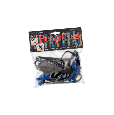 BongoTies Azure (Black/Blue) (10 per pkg)