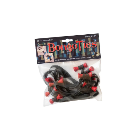 BongoTies Lava (Black/Red) (10 per pkg)